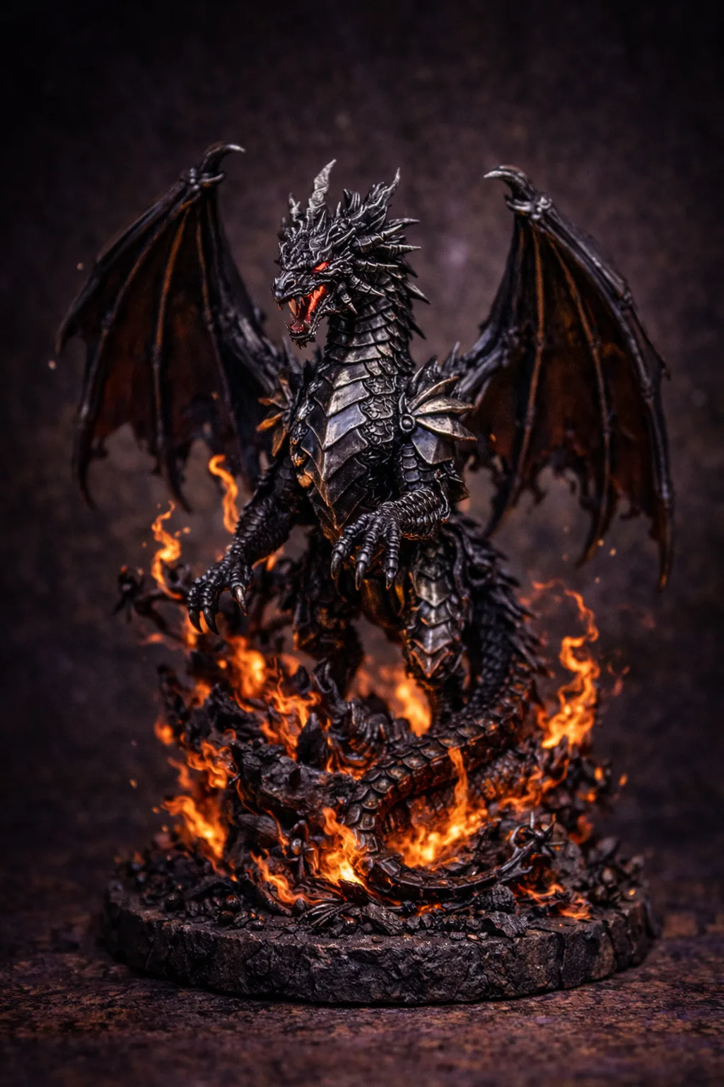 Figura personalizada Dragón de Sombra — resina 3D pintada a mano