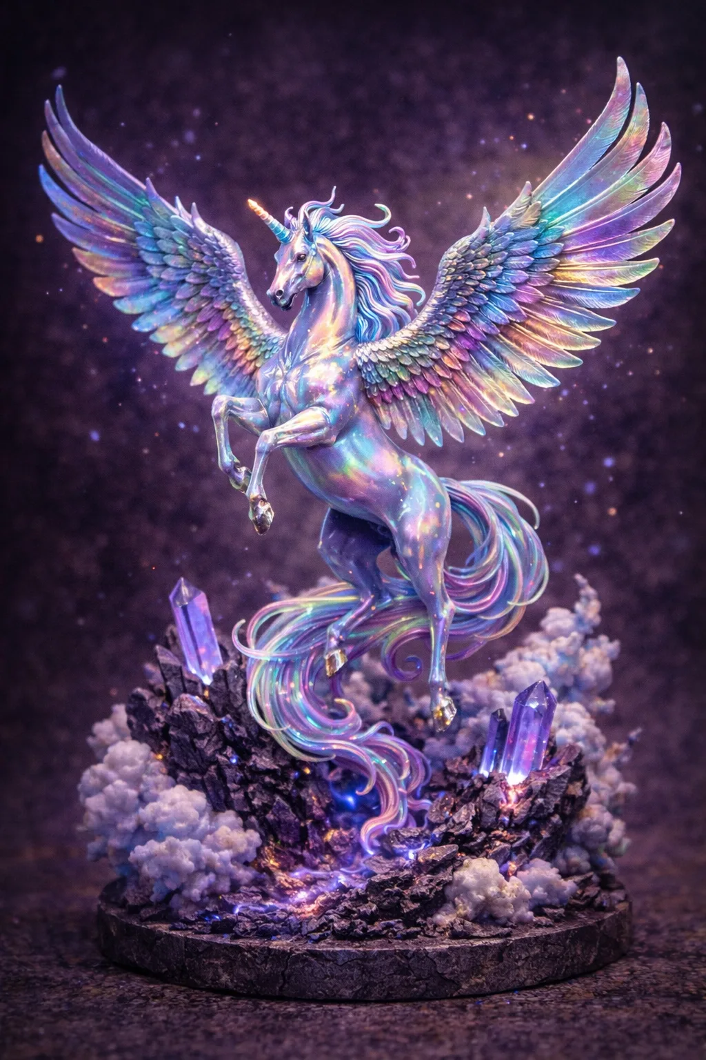 Figura personalizada Pegaso — resina 3D pintada a mano